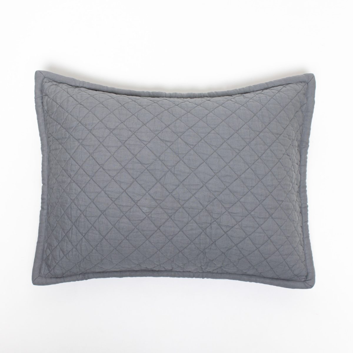 Amity home dale linen sham in neutral grey   diamond quilted texture