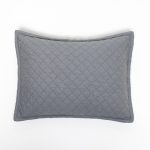 Amity home dale linen sham in neutral grey   diamond quilted texture