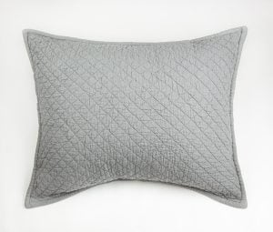 Amity home dale linen sham in platinum grey   diamond quilted texture