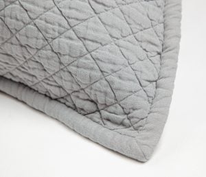 Amity home dale linen sham in platinum grey   diamond quilted texture