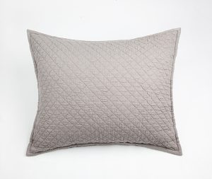 Amity home dale linen sham in ash grey   diamond quilted texture