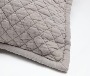 Amity home dale linen sham in ash grey   diamond quilted