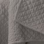 Amity home dale linen quilt in ash grey   diamond quilted texture