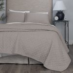 Amity home dale linen quilt in ash grey   diamond quilted texture