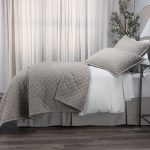 Amity home dale linen quilt in ash grey   diamond quilted texture