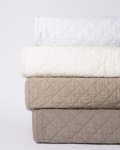 Amity home dale linen quilt in ash grey   diamond quilted texture