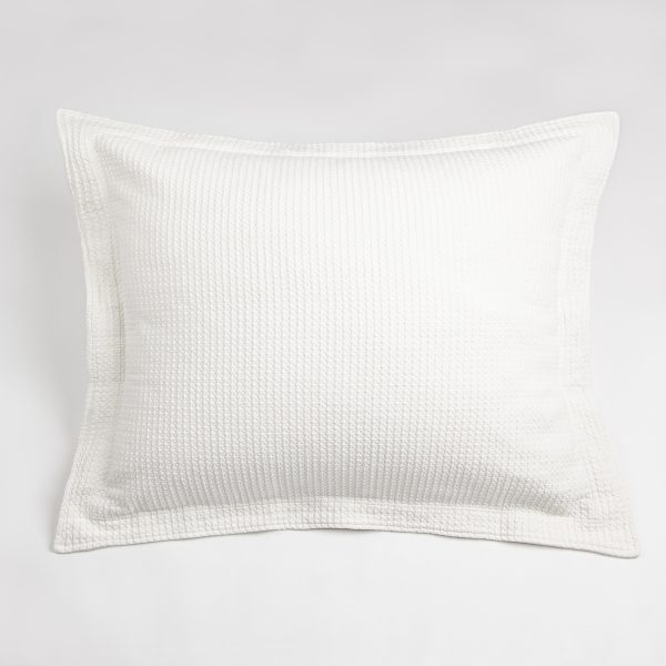 WAFFLE MATELASSE SHAM, IVORY, STANDARD