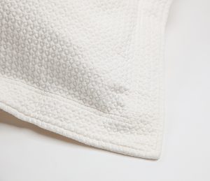 Amity home waffle coverlet swatch in ivory   textured waffle weave