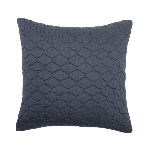Amity home mossett sham in steel blue   honeycomb quilted pattern