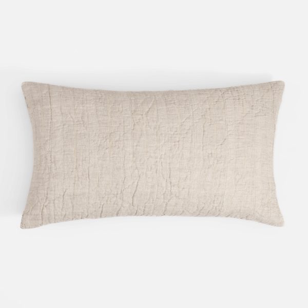 Amity home rocco sham king in natural linen   crinkled linen texture