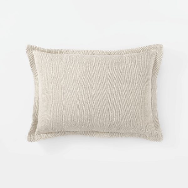 Amity home titus sham in natural   elegant herringbone weave