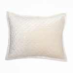 Amity home simona rayon velvet sham in ivory   diamond quilted texture