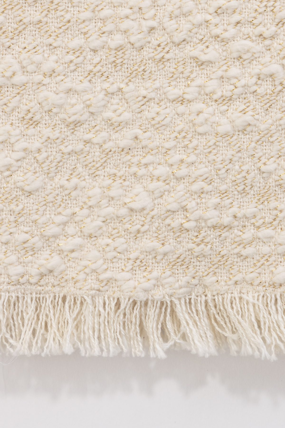 Amity home orlana lurex throw in ivory   textured weave
