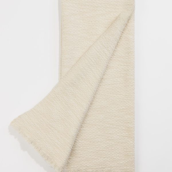 Amity Home Orlana Lurex Throw in Ivory - Textured Weave