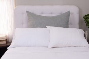 Amity home orlana lurex sham in light grey   woven lurex fabric