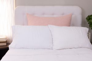 Amity home orlana lurex sham in petal pink   lurex woven texture