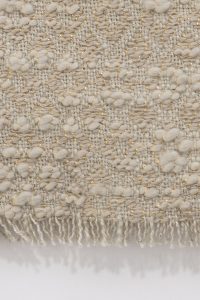 Amity home orlana lurex throw in oyster   bouclé texture with gold threads