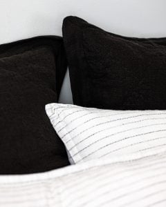 Amity home kyler linen quilt in asphalt   subtle stitching detail