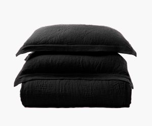 Amity home kyler linen quilt in asphalt   soft quilted texture