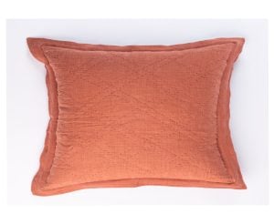 Amity home kyler linen sham in burnt sienna dutch euro   quilted diamond pattern