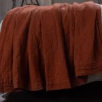 Amity home kyler linen quilt in burnt sienna   relaxed linen texture