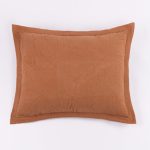 Amity home kyler linen sham in ochre dutch euro   subtle quilted pattern