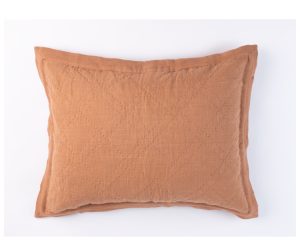 Amity home kyler linen sham in ochre dutch euro   diamond quilted