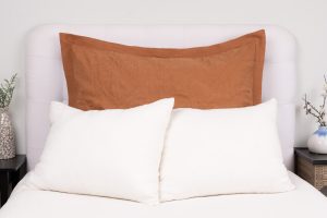 Amity home kyler linen sham in ochre dutch euro   textured linen
