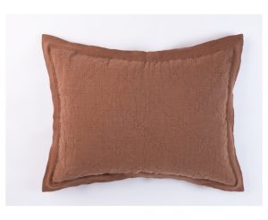 Amity home kyler linen sham in saddle   flanged border