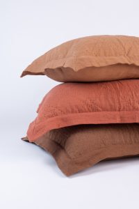 Amity home kyler linen quilt in ochre   subtle diamond quilted texture