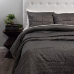 Amity home cash quilt in charcoal   crinkled texture