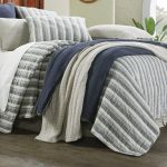 Amity home berkley stripe quilt set in blue stripe   quilted texture