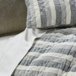 Amity home berkley stripe quilt set in natural  blue   quilted texture