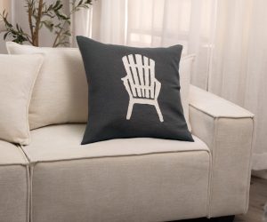 Amity home adirondack pillow in charcoal   white adirondack chair design