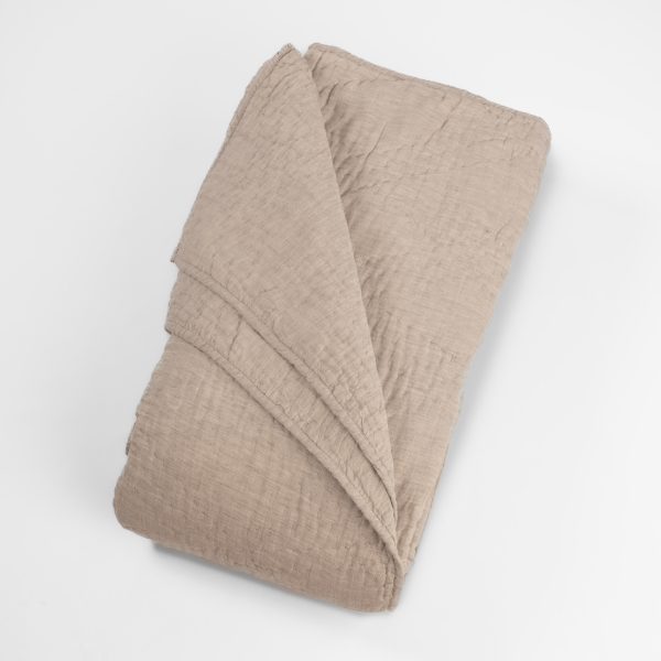 Amity home barcelona linen quilt in natural   textured linen weave