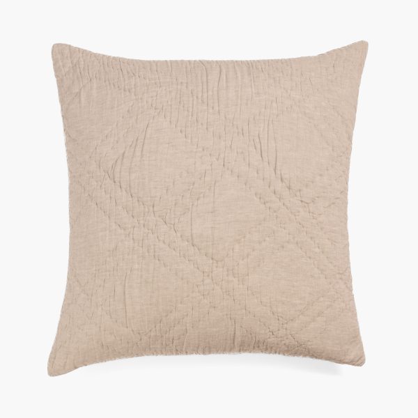 Amity home barcelona linen sham in natural   crinkled quilted texture