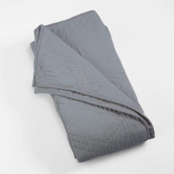 Amity home barcelona linen quilt in neutral grey   hand stitched texture