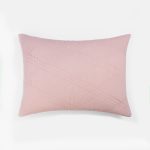Amity home barcelona linen sham in petal pink   quilted wave pattern