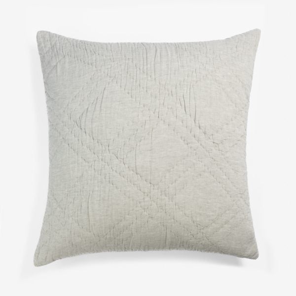 Amity home barcelona linen sham in sea glass   crinkled quilted texture