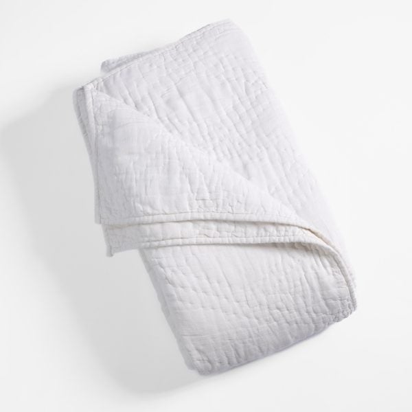 Amity home barcelona linen quilt in white   subtle quilted linen