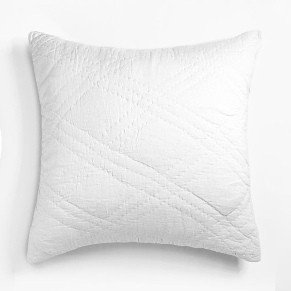Amity home barcelona linen sham in white   organic quilted texture