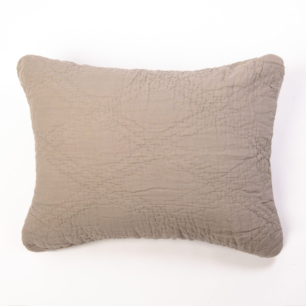 Amity home barcelona linen sham in ash grey   crinkled linen texture