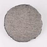 Amity home kent round pillow in asphalt   frayed edge texture