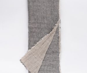 Amity home kent super throw in asphaltnatural   reversible fringed texture