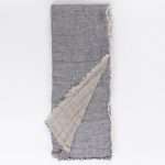 Amity home kent super throw in indigonatural   reversible frayed edges
