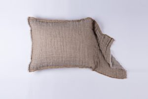 Amity home kent sham in ochrenatural   frayed edge detail