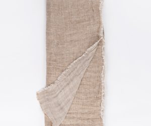 Amity home kent super throw in ochrenatural   frayed edge texture