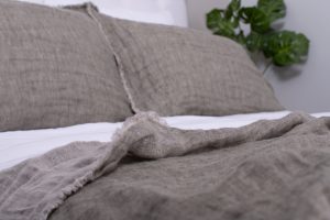 Amity home kent bedspread in kalenatural   frayed linen texture