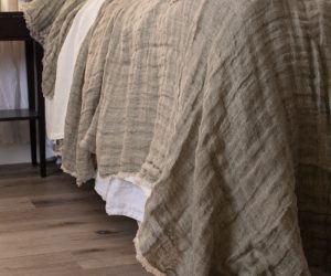Amity home kent bedspread in kalenatural   crinkled linen texture