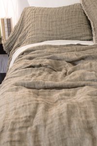 Amity home kent bedspread in kalenatural   crinkled linen texture